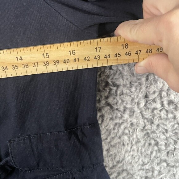 Ann Taylor Loft Jacket Belted Blazer 3/4 Sleeve Button Up Navy Women's Size 8 - Picture 5 of 9